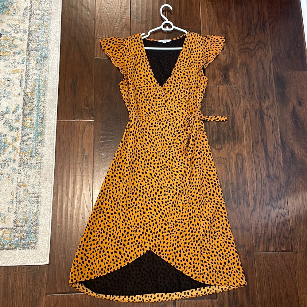 Leopard wrap dress midi length
